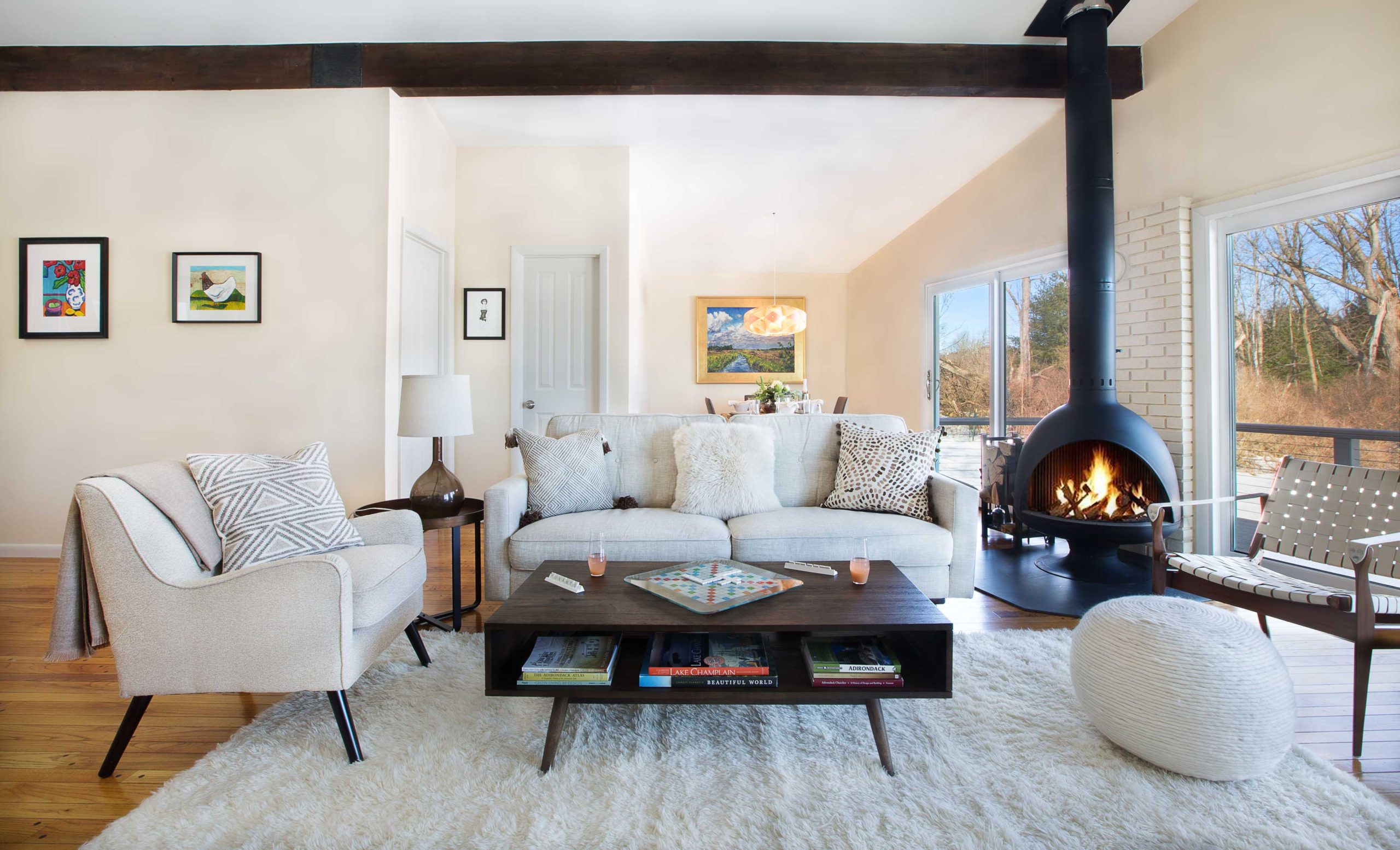Settle in with a fire, a book, a movie, a game, a cozy conversation, or a home-cooked meal.