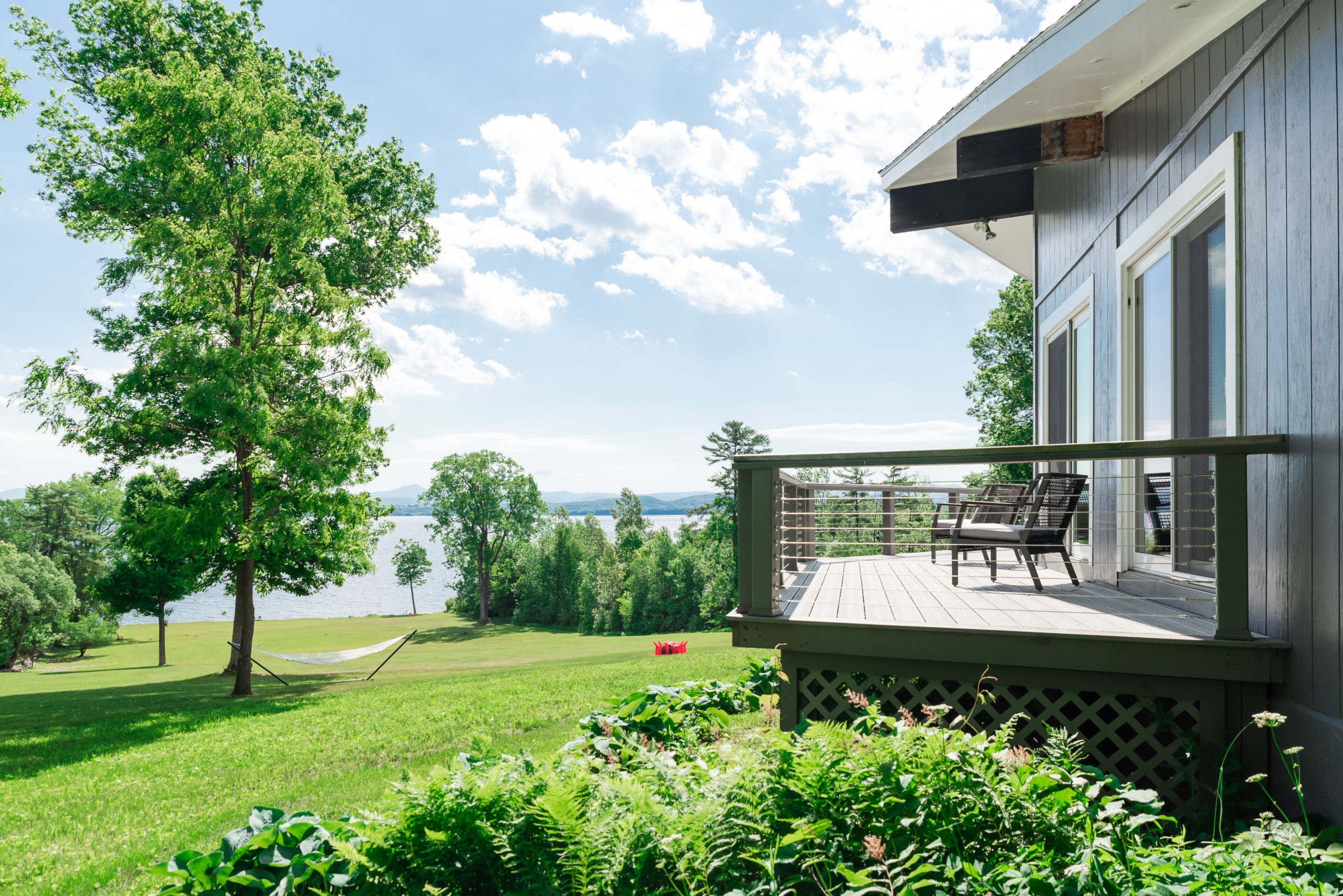 Deck and backyard