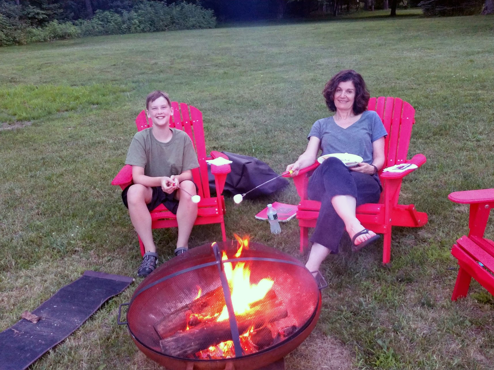 Enjoying the fire pit 